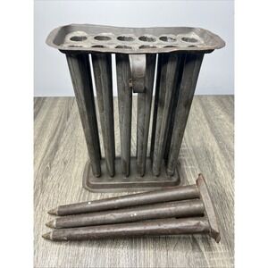 Antique Primitive Tin Metal Candle Mold 12 Taper Holes + 3 Hole Civil War Era